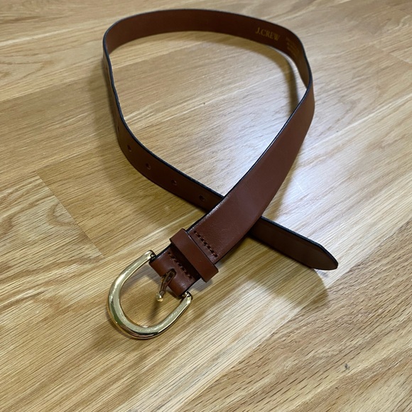 J. Crew Camel Leather Belt with Polished Gold Buckle in Size S - Picture 6 of 6